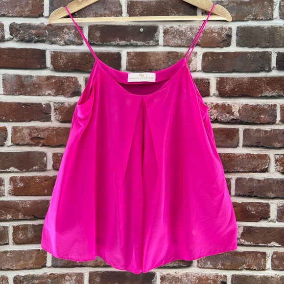 Amanda Uprichard | Revolve 100% Silk Summer Cami in Hot Pink, Size Small - Picture 1 of 6